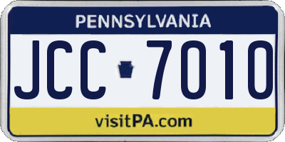 PA license plate JCC7010