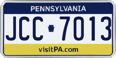 PA license plate JCC7013