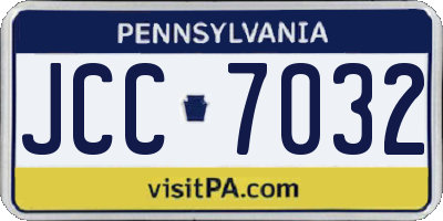 PA license plate JCC7032