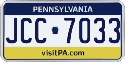 PA license plate JCC7033