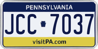 PA license plate JCC7037
