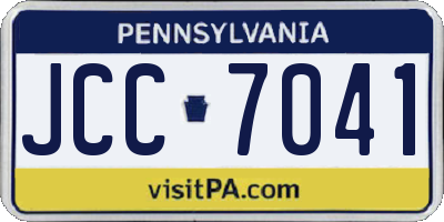 PA license plate JCC7041
