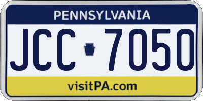 PA license plate JCC7050