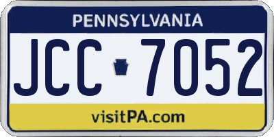 PA license plate JCC7052