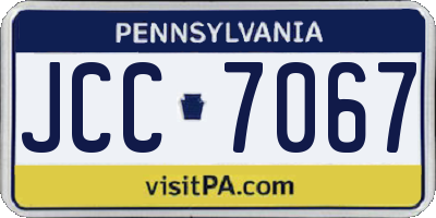 PA license plate JCC7067