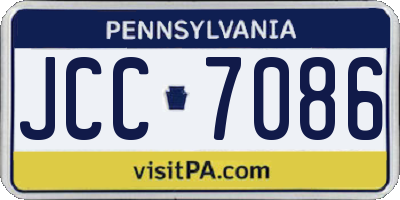 PA license plate JCC7086