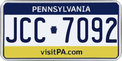 PA license plate JCC7092