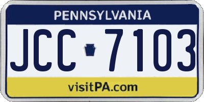PA license plate JCC7103