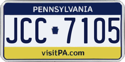 PA license plate JCC7105