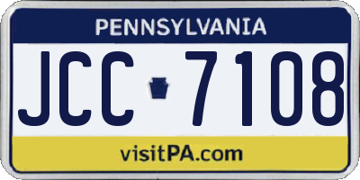 PA license plate JCC7108