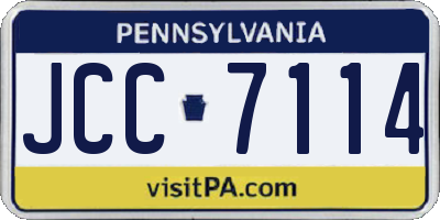 PA license plate JCC7114