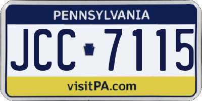 PA license plate JCC7115