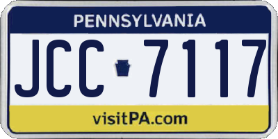 PA license plate JCC7117