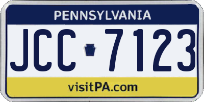 PA license plate JCC7123