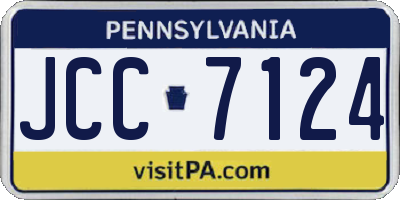 PA license plate JCC7124