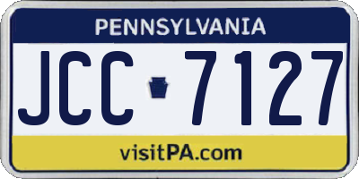 PA license plate JCC7127