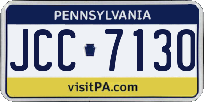 PA license plate JCC7130