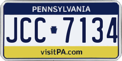 PA license plate JCC7134