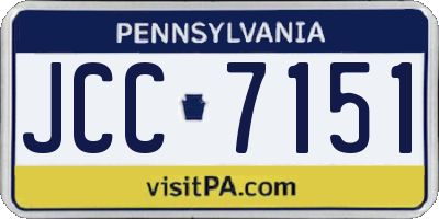 PA license plate JCC7151