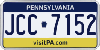PA license plate JCC7152