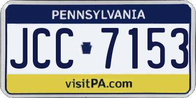 PA license plate JCC7153