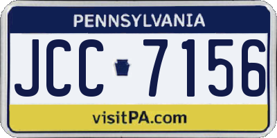 PA license plate JCC7156