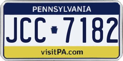 PA license plate JCC7182
