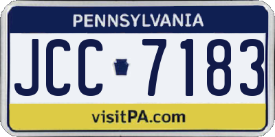 PA license plate JCC7183