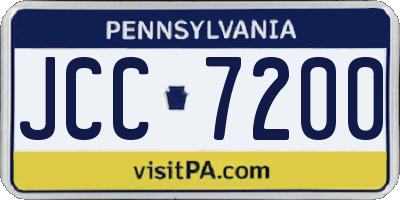PA license plate JCC7200