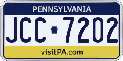 PA license plate JCC7202