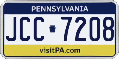 PA license plate JCC7208