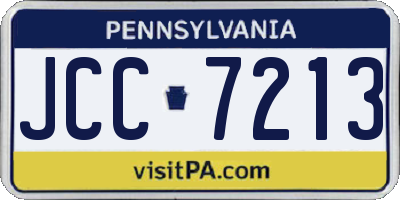PA license plate JCC7213