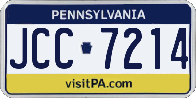 PA license plate JCC7214