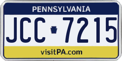 PA license plate JCC7215