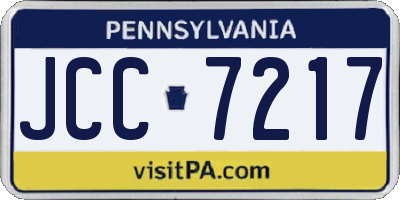 PA license plate JCC7217