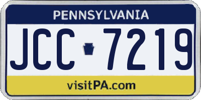 PA license plate JCC7219