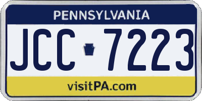 PA license plate JCC7223