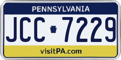 PA license plate JCC7229