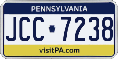 PA license plate JCC7238