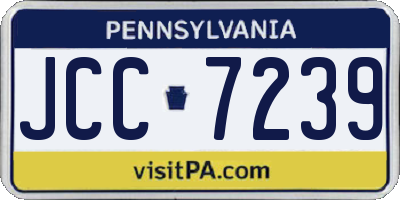 PA license plate JCC7239