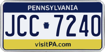 PA license plate JCC7240