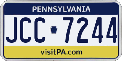 PA license plate JCC7244