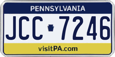 PA license plate JCC7246