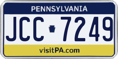 PA license plate JCC7249