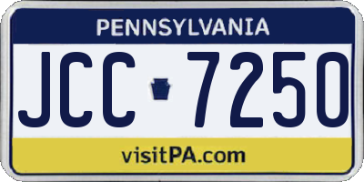 PA license plate JCC7250