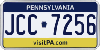 PA license plate JCC7256
