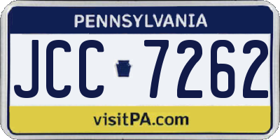 PA license plate JCC7262