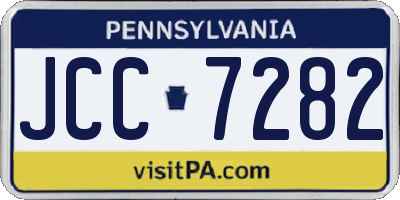 PA license plate JCC7282