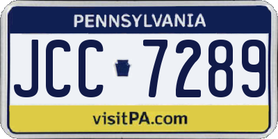 PA license plate JCC7289