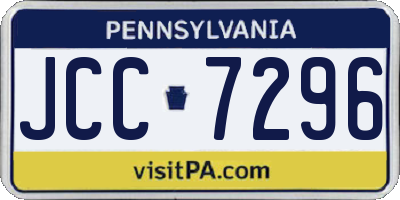 PA license plate JCC7296